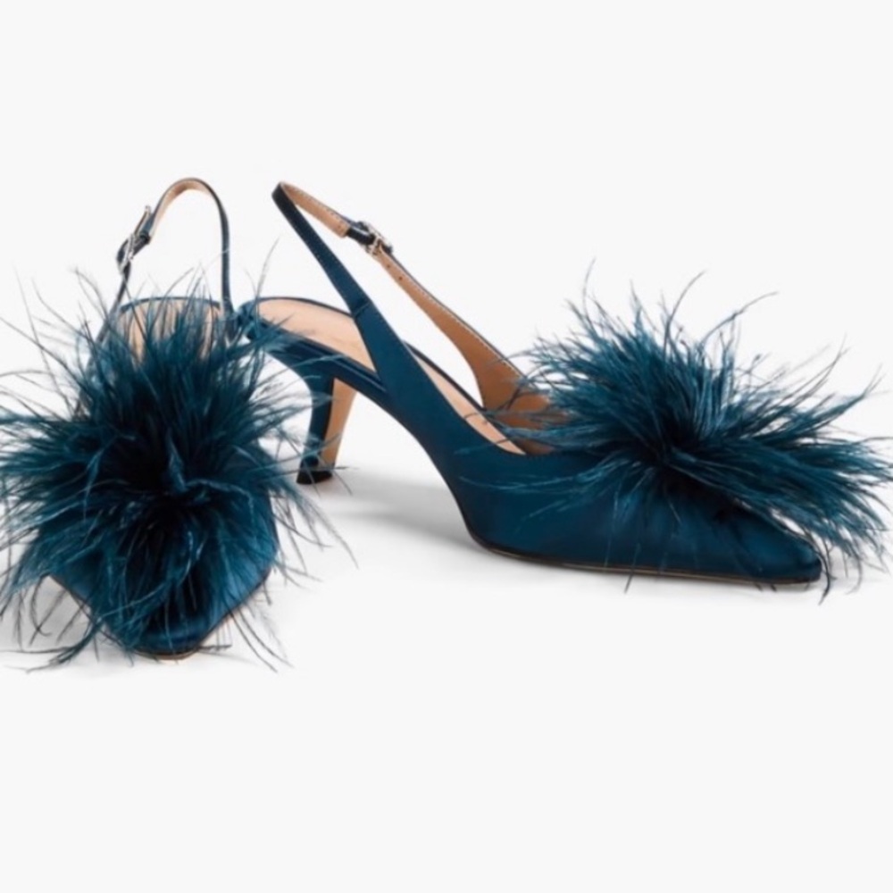 Sam Edelman Bianka Feather Slingback Pump Navy size 6